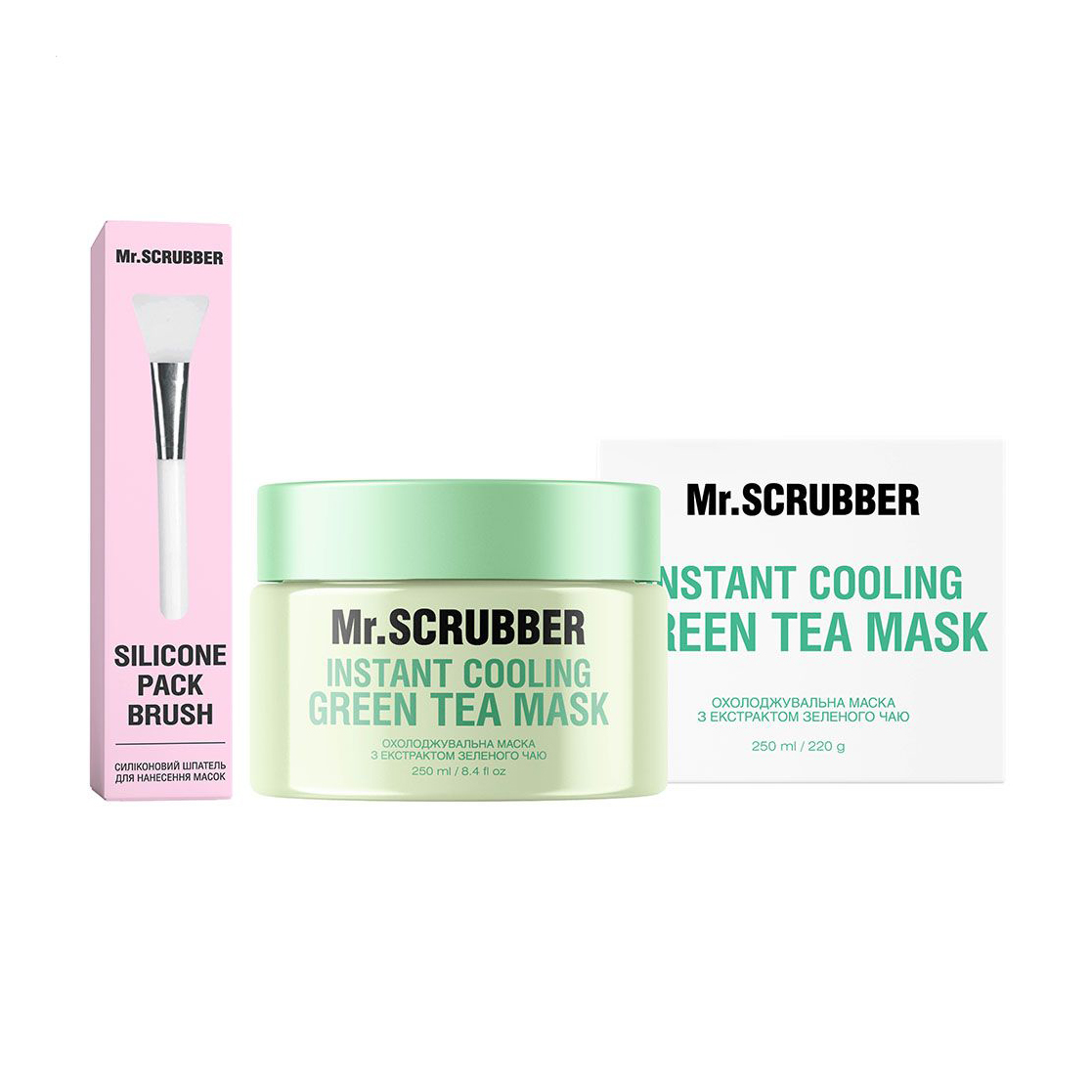 Охолоджувальна маска для обличчя Mr.Scrubber Instant Cooling Green Tea Mask з екстрактом зеленого чаю, 250 мл